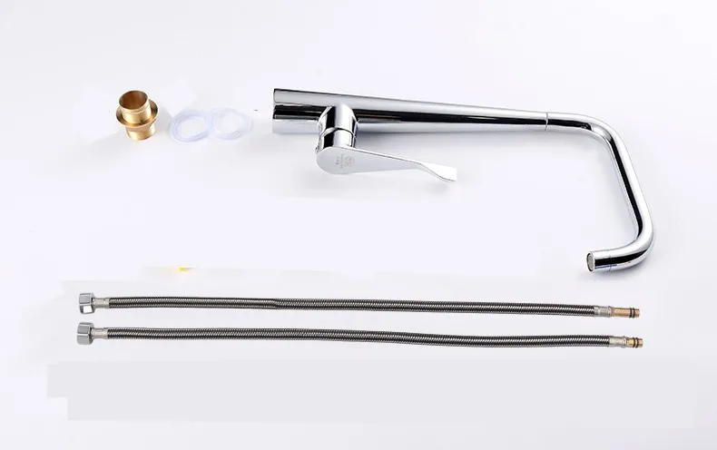 Dofaso раковина смеситель для кухни горячей и холодной воды смесители с 360 Поворот полированной зеркальной поверхности кухонный кран