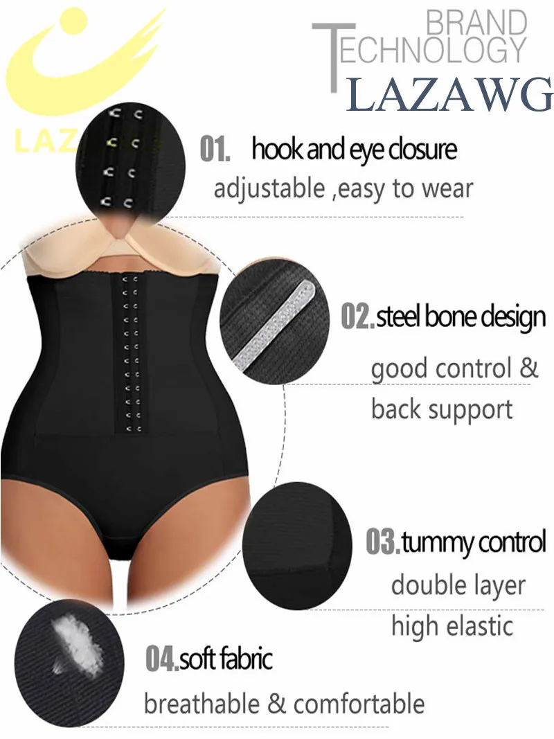  LAZAWG Women Fajas High Waist Trainer Tummy Control Panties Slimming Shapewear Body Shaper Weightlo