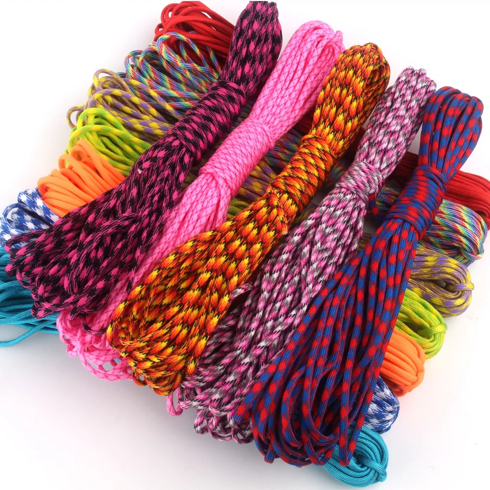 

10pc/lot Mix colors 50FT Random Colors Paracord 550 Paracord Rope 7Strand Paracorde 550 Outdoor Survival Equipment