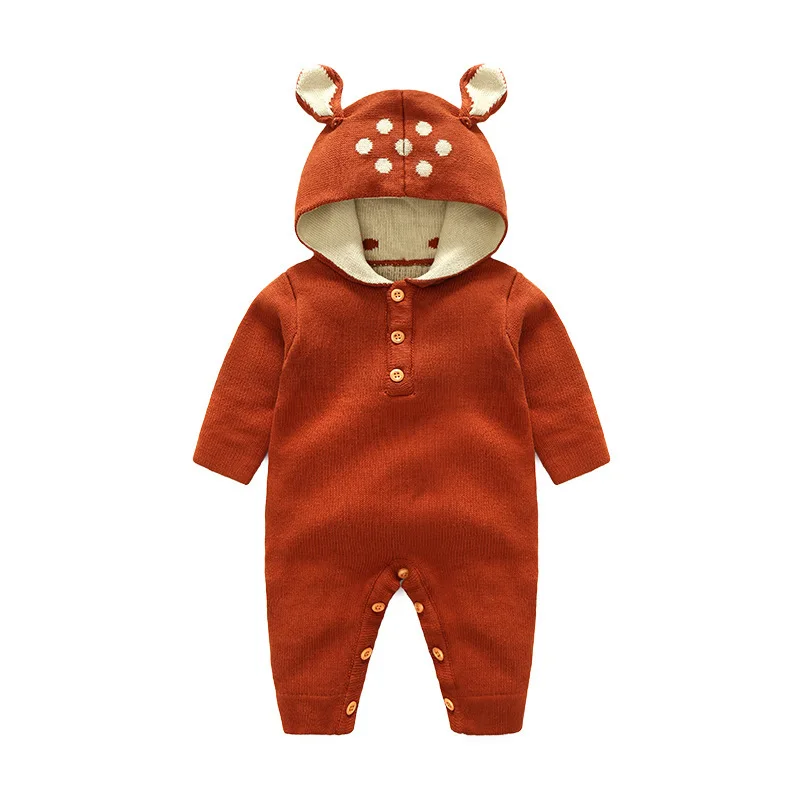 Baby Knit Clothes Children's Winter Overalls Deer Bodysuit Jumpsuit Overalls For Newborn Coverall Winter Child