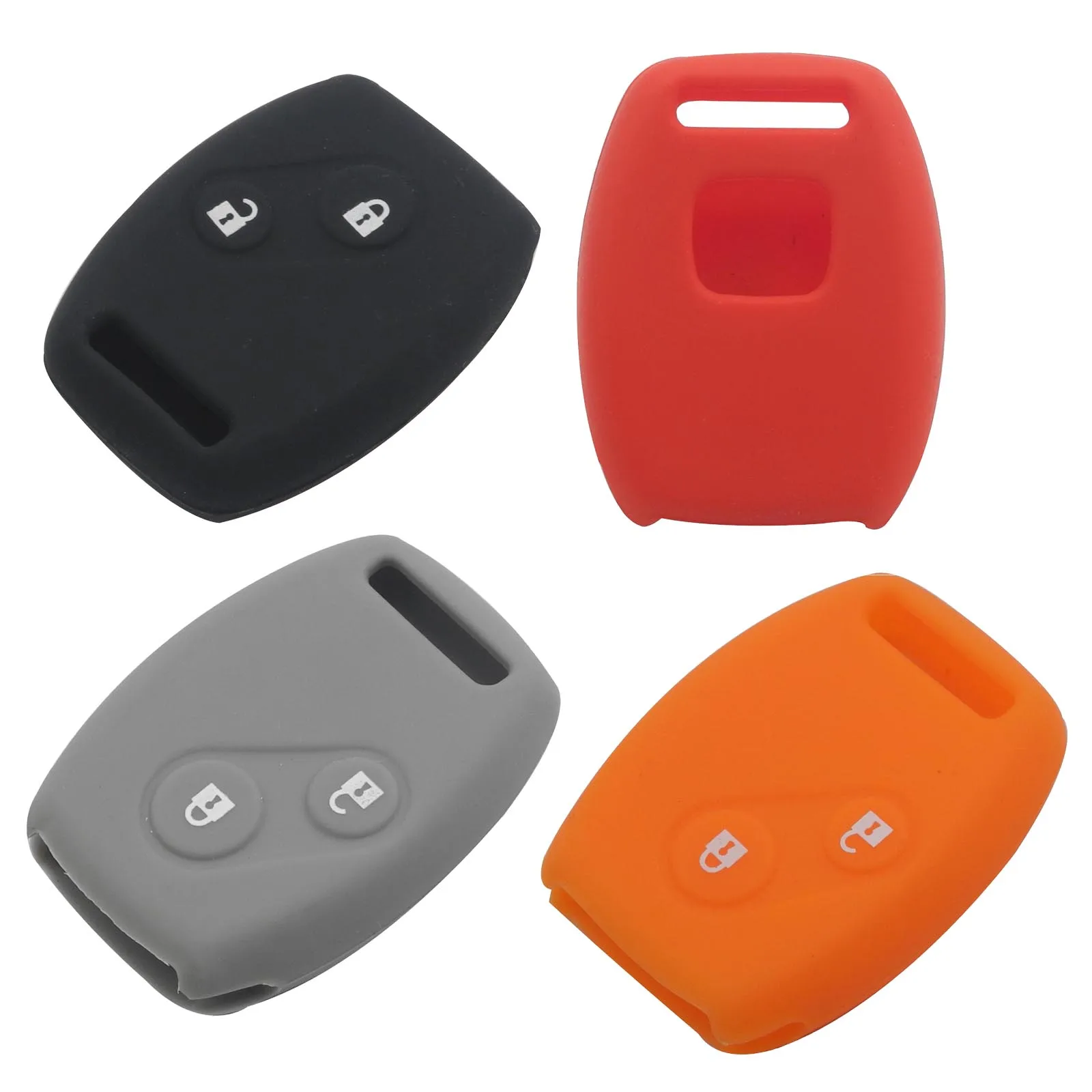 

jingyuqin Remote Car Key Silicone Case Protector for Honda Pilot Accord CR-V CRV Fit Civic Freed StepWGN Key Fob Cover