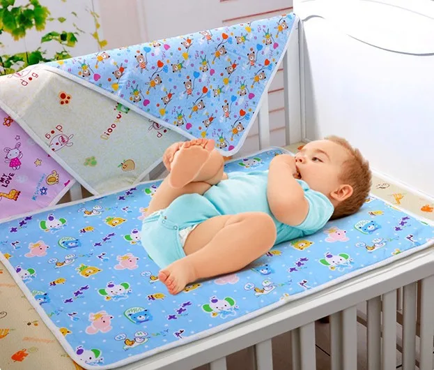 Free shipping 2 pcs cotton waterproof cartoon baby urine pad 45*35cm/50