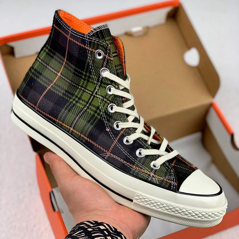 rojo 1970 azul Mujer Verde Zapatos Vulcanizados Ayuda Celosía De Alta Real Lona w6WIqzgS