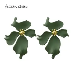 Frozensheep корейский стиль Декоративный металл цветок серьги стержня для Для женщин модная аэрозоль сладкий серьги летние изделия девушка