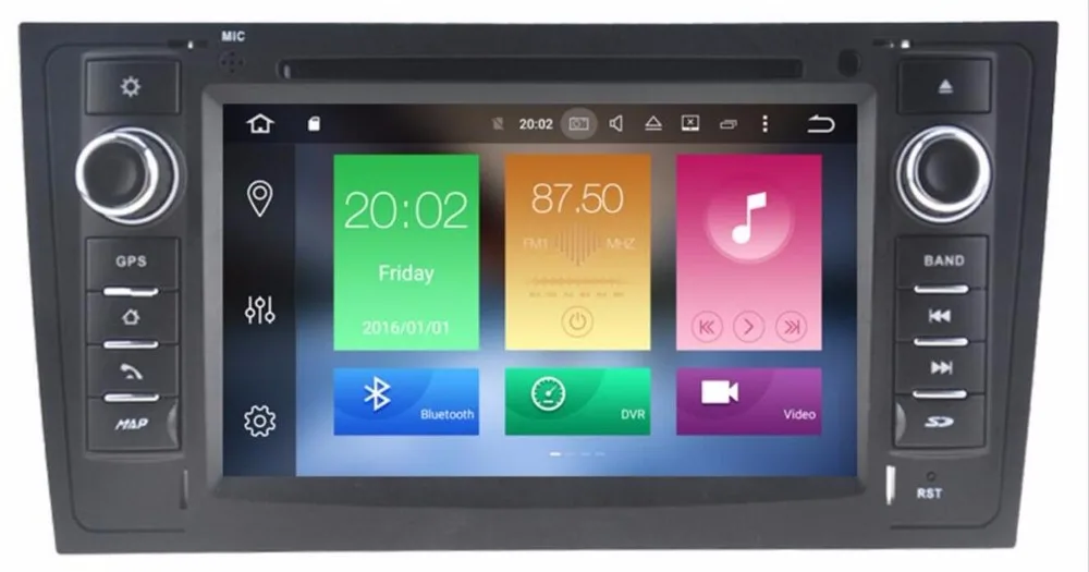 Discount In dash 4G LTE 7"Android 9.0 Car DVD Player For AUDI A6 S6 RS6 1997-2004 Multimedia GPS Navigation Radio Stereo Steering Wheel 1