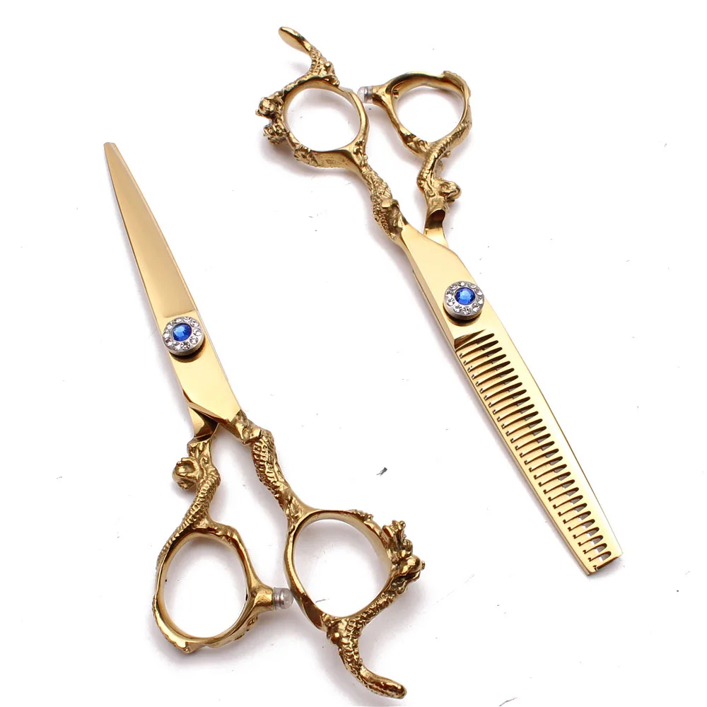 C9003 6" Japan Gold Customized Brand Hairdressing Scissors Cutting