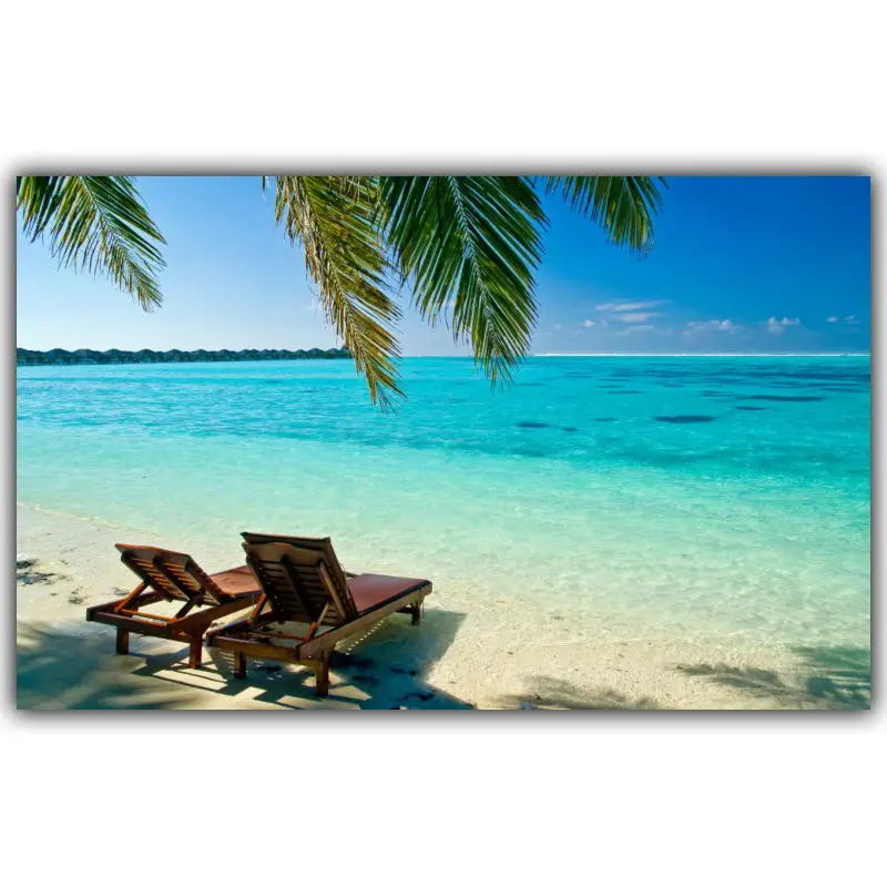Тропический пляж морской пейзаж плакат Искусство Шелковый плакат украшение дома картина гостиная обои - Цвет: FJ263