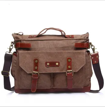 

men Canvas bag casual travel computer bag shoulder Messenger hand multi-function tide briefcase