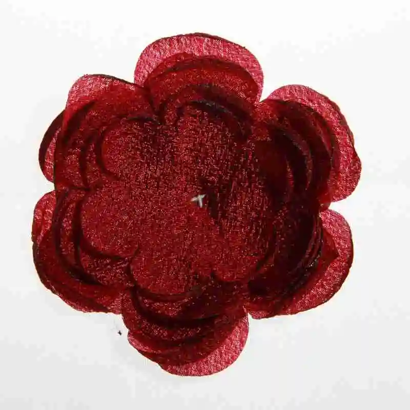 5 шт. 10 см 3,9 дюймов горящие розовые цветы для волос цветок аксессуары для волос цветок бутик аксессуар свадебные декорации цветок - Цвет: Burgundy