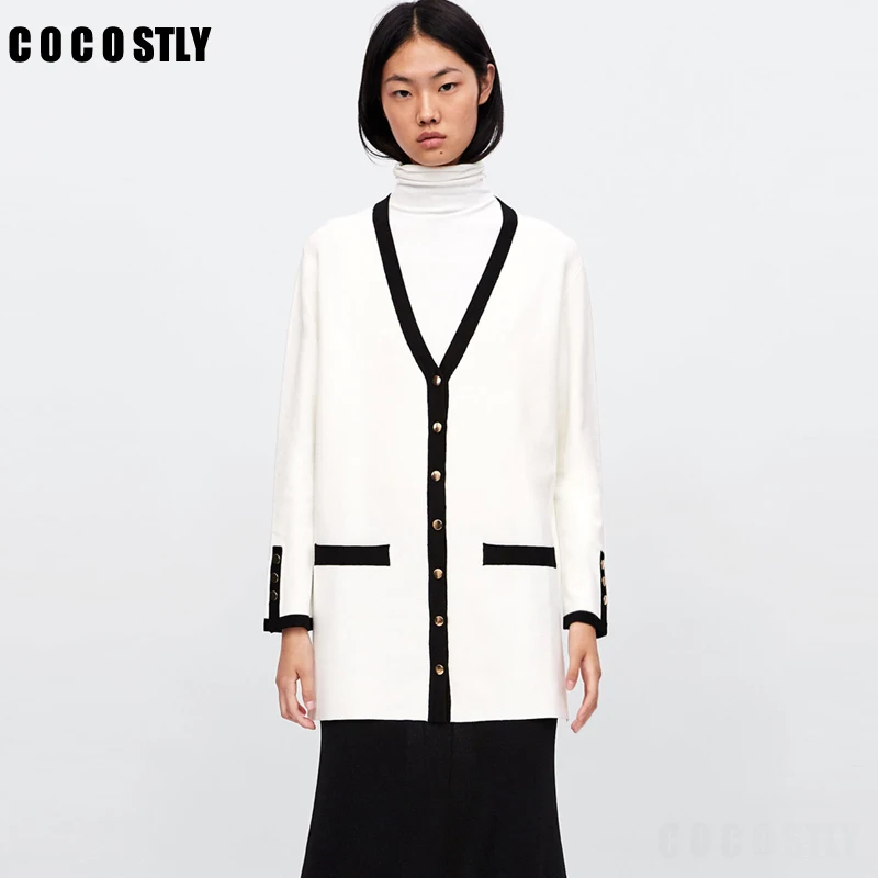 Buy sweater women knitted cardigan jacket female loose