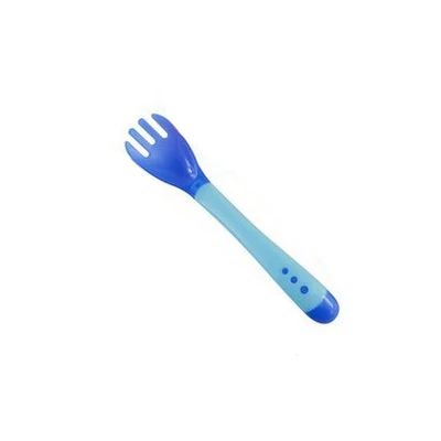 Blue fork Посуда для кормления детей, фруктовое блюдо, тарелка на присоске, миска, младенцы, малыши, дети, с крышкой, обучающая ложка, вилка, Обучающие блюда - Цвет: Blue fork