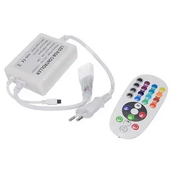 

AC 220V RGB LED IR Controller With IR 24Key Remote Control Mobile Phone Bluetooth Control For LED Strip Lights