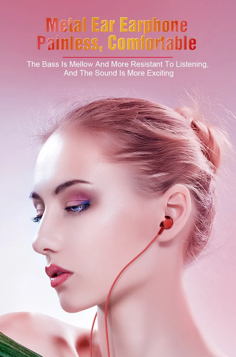 Hisomone Magnetic Wired Earbuds Headphones 3.5MM Metal In-Ear Headset HIFI Sport Earphones With Mic Stereo For iPhone Xiaomi