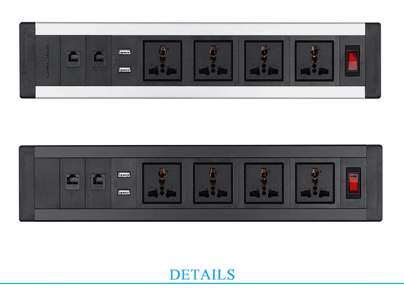 JOHO настольные розетки Dual USB 4 розетки 2 RJ45 Зарядное устройство переключатель 10A/16A для универсального Портативный настольных компьютеров кабель для передачи данных