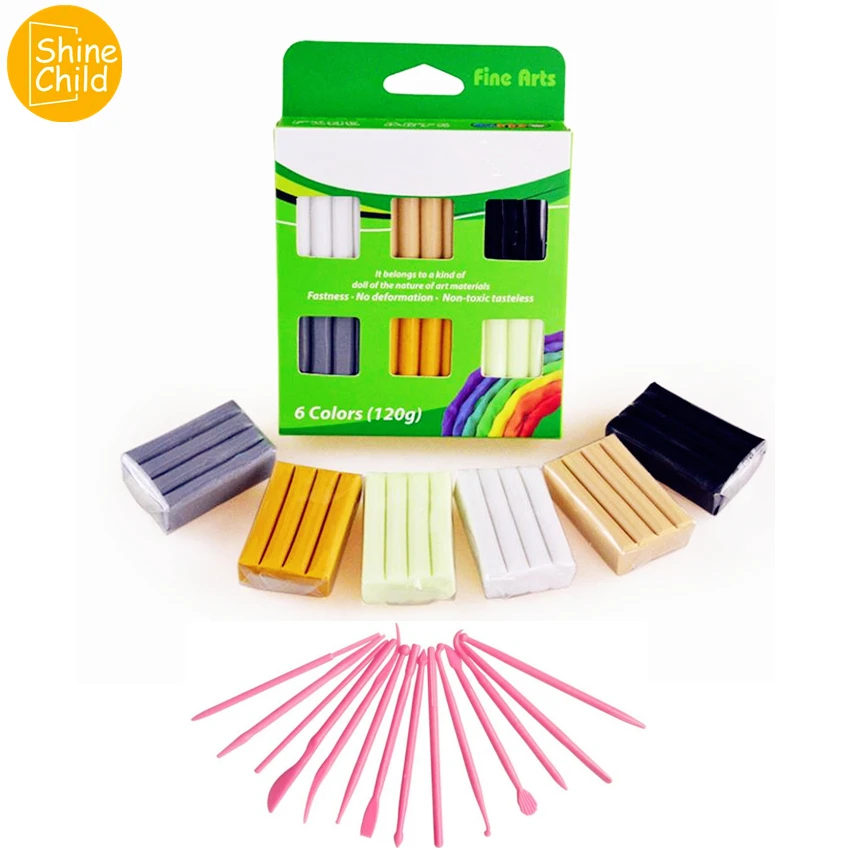 DIY 6 Colors Soft Charm Fimo Clay Safe Modelling Polymer Clay Oven Harden Plasticine Kit Tools Slime Toys Set For Children Gifts DIY 6 Colors Soft Charm Fimo Clay Safe Modelling Polymer Clay Oven Harden Plasticine Kit Tools Slime Toys Set For Children Gifts