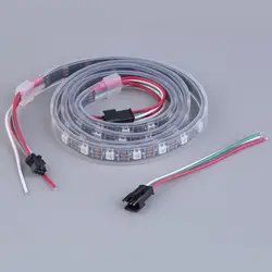 1 м 60 светодиодный WS2812B 5050 RGB светодиодные полосы света водонепроницаемый адресуемый черный корпус Новое поступление новый бренд