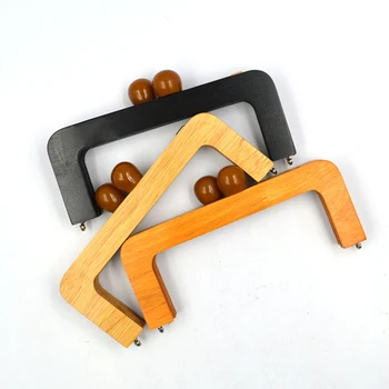 

20x8cm solid wood purse frame DIY bag making clasp kiss buckle lock 3pcs/lot