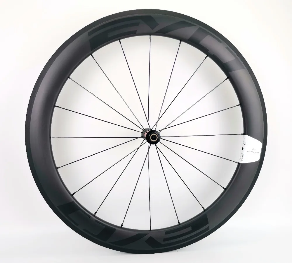 Discount EVO full carbon fiber 700C Road bike wheels 60mm depth 25mm width clincher/Tubular Road Bicycle carbon wheels with DT hubs 1