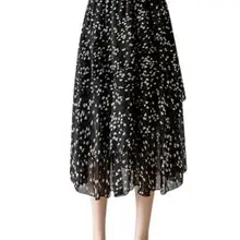 Женские юбки средней длины с эластичной резинкой на талии Летние плиссированные юбки с цветочным принтом для женщин женские faldas mujer moda DV869