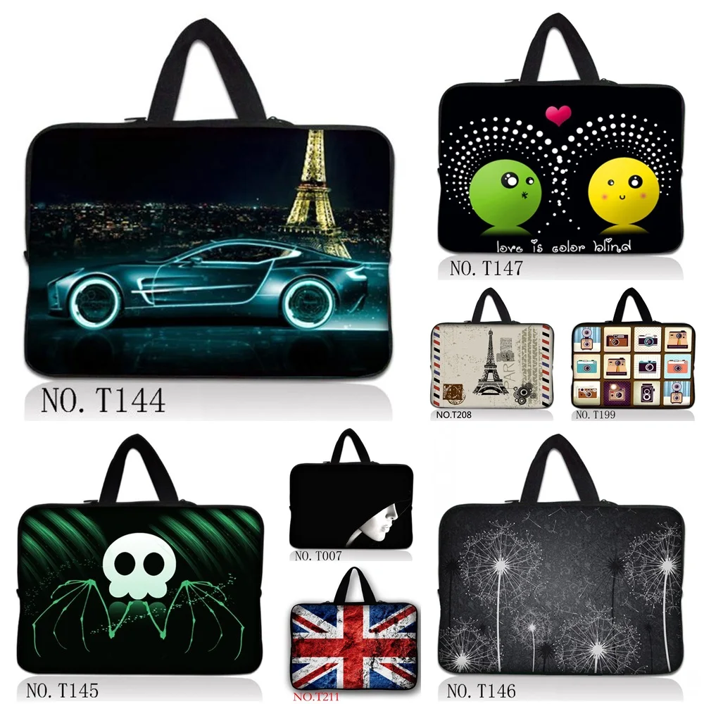 pure black 9.7 10 13 15 17 inch Neoprene laptop bag sleeve case with