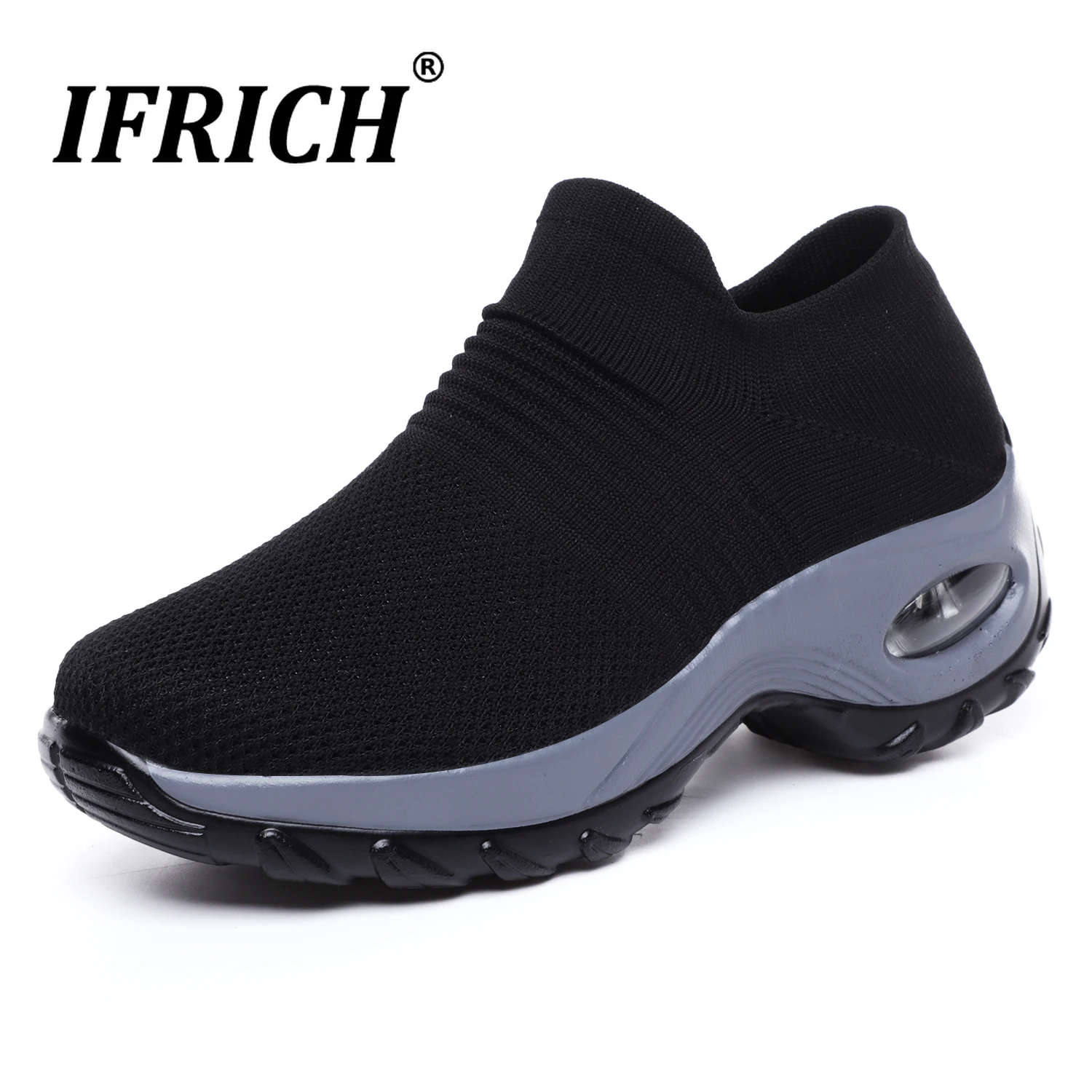 

Women's Athletic Walking Shoes Wedge Platform Mesh Sock Big Size Super Light Stocking Sneakers Sport Running Shoe Slip-on Loafer