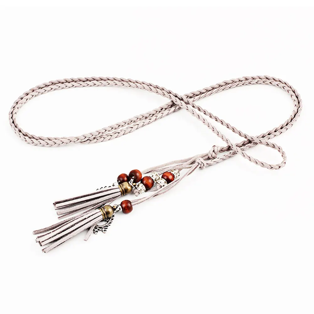 

Women Casual Waist Tassels Waist Belt Elegant Thin Women Woven Tassel Belt Cheap Tassel Clothing Belt