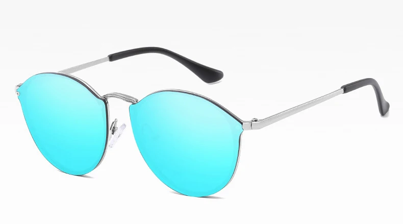 Новые модные сексуальные женские солнцезащитные очки "кошачий глаз", Женские винтажные солнцезащитные очки с зеркальным покрытием, женские очки UV400, брендовые дизайнерские очки - Цвет линз: Silver Blue