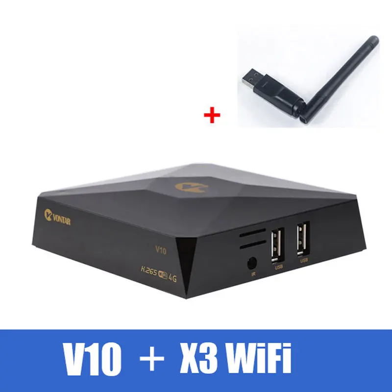 VONTAR V10 телеприставка DVB S2 ресивер цифровой спутниковый ресивер HD Поддержка 3g/4G модем CS cline Stalker Xtream Youtube Youporn - Цвет: V10 and X3 Wifi