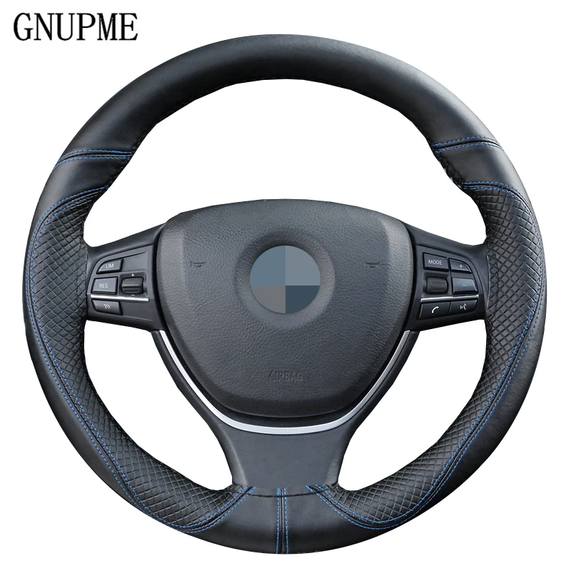 Anti-wear DIY Genuine Leather Soft Car Steering Wheel Cover 100% Cowhide Braid With Needles Thread 38cm Steering Wheel Covers Anti-wear DIY Genuine Leather Soft Car Steering Wheel Cover 100% Cowhide Braid With Needles Thread 38cm Steering Wheel Covers