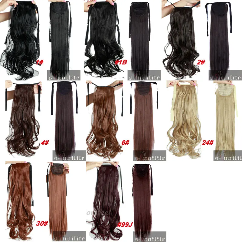 S-noilite Long Women Tie Up Ponytails Long Straight Hair Pieces Synthetic Hair Wrap on Hairpiece Clip In Ponytail Any Colors S-noilite Long Women Tie Up Ponytails Long Straight Hair Pieces Synthetic Hair Wrap on Hairpiece Clip In Ponytail Any Colors