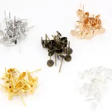 4 мм 6 мм 100 шт./лот, модные серьги из нержавеющей стали с покрытием, 5 цветов