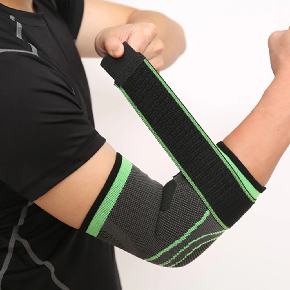 

Vertvie 1PC Elbow Support Elastic Gym Protective Pad Absorb Sweat Sports Basketball Volleyball Bandage Adjustable Elbow Brace
