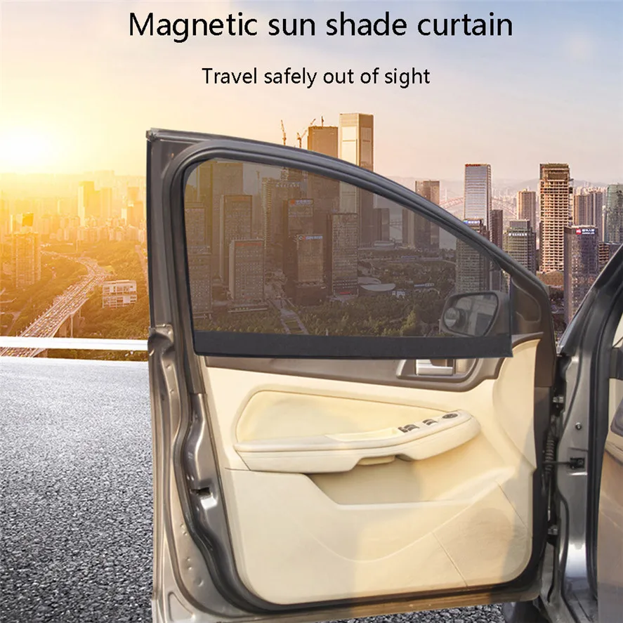Net Yarn Magnetic Car Curtain 2PCS Side Window Sun Shade Visor Anti-UV Cover Shield Baby 0612#20 |