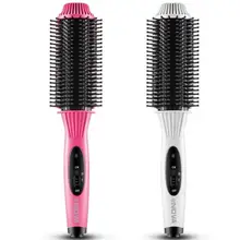 «Два в одном», многофункциональная электрическая расческа для выпрямления волос и щипцы для завивки волос с защитой от ожогов плоский утюг щетка для выпрямления и завивки волос инструмент