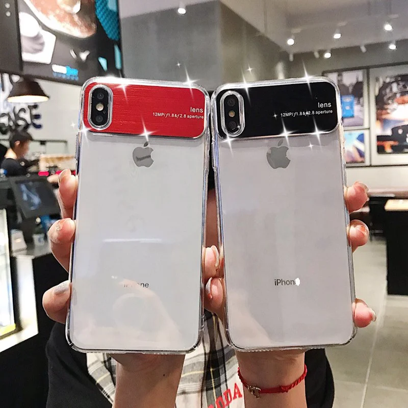 

Luxury Plating Transparent Cases For iPhone X XR XS MAX Shining Glossy Silicone Back Cover For iPhone 8 7 6S 6 Plus Case