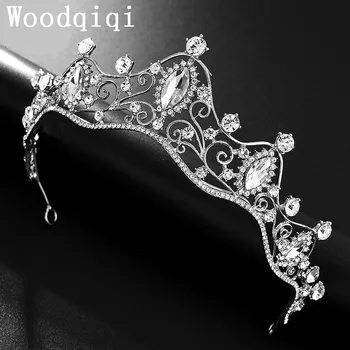 

Woodqiqi Art Deco Tiara Rhinestones Headband Crystal Bridal