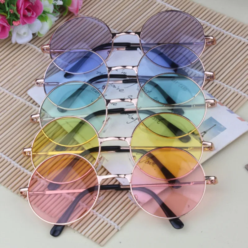 

BAOLANG BRAND DESIGN Round Sunglasses Women Color Lens Sun Glasses For Female Metal Frame Oculos UV400 D-8002