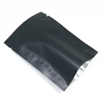

100Pcs Black Matte Open Top Aluminum Foil Packaging Bags Mylar Black Vacuum Heat Sealing Packing Bags Food Snack Package Pouch