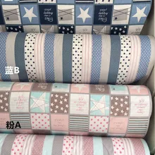 160 см х 50 см полоса звезда розовый синий детская хлопковая ткань детское постельное белье хлопок Лоскутная Ткань tecidos лоскутное шитье ткань