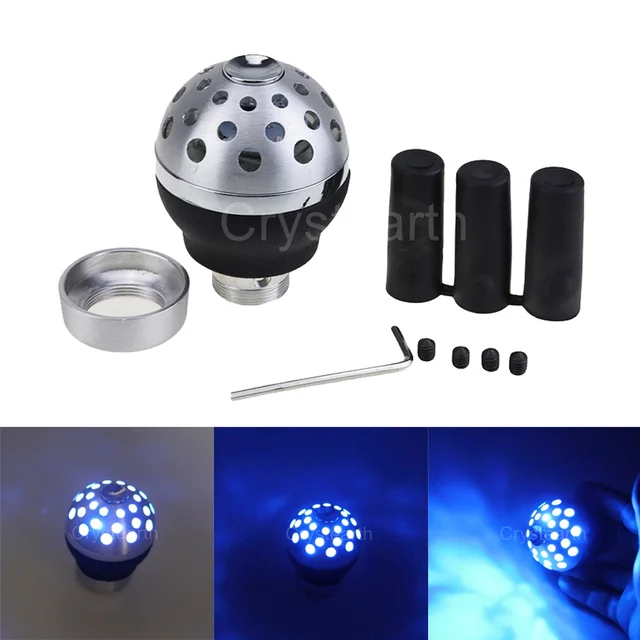 Universal Car Aluminum Blue LED Light MT Manual Gear Shift Knob Head