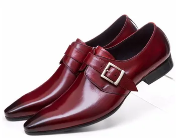 

Large size EUR44 brown tan / black business shoes mens dress shoes genuine leather weddings shoes mens formal shoes