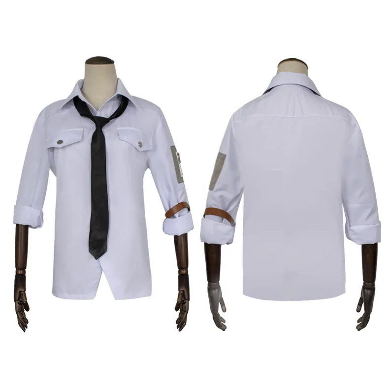 

PUBG Cosplay Costume Playerunknown's Battlegrounds Level 3 White Top Shirt Tie Arm Band Men's Halloween Carnival Party Costume