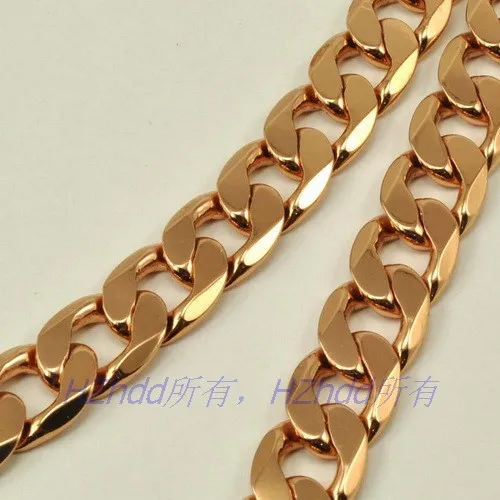 MEN 18K ROSE GOLD PLATED NECKLACE SOLID 