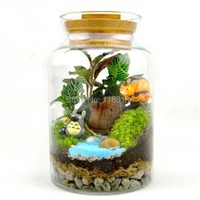 1 предмет; Лидер продаж творчески мох Microlandschaft бутылка Стекло ваза 11x18 см G165