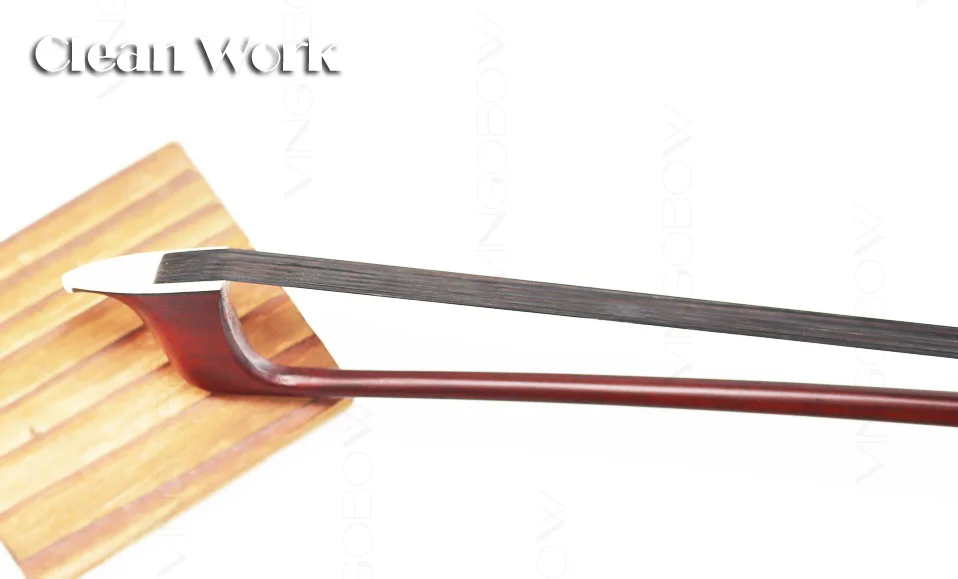 1/8 Szie французский модель двойной бас лучок из древесины цезальпинии Ebony Лягушка Никель Серебро часть Черный конского волоса 310BFB 64,5 см дикий