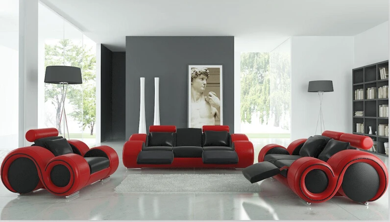 Living Room Sofa Furniture With Recliner Modern Leather Sofa Black White Sofa Furniture Room Sofaliving Room Sofa Aliexpress
