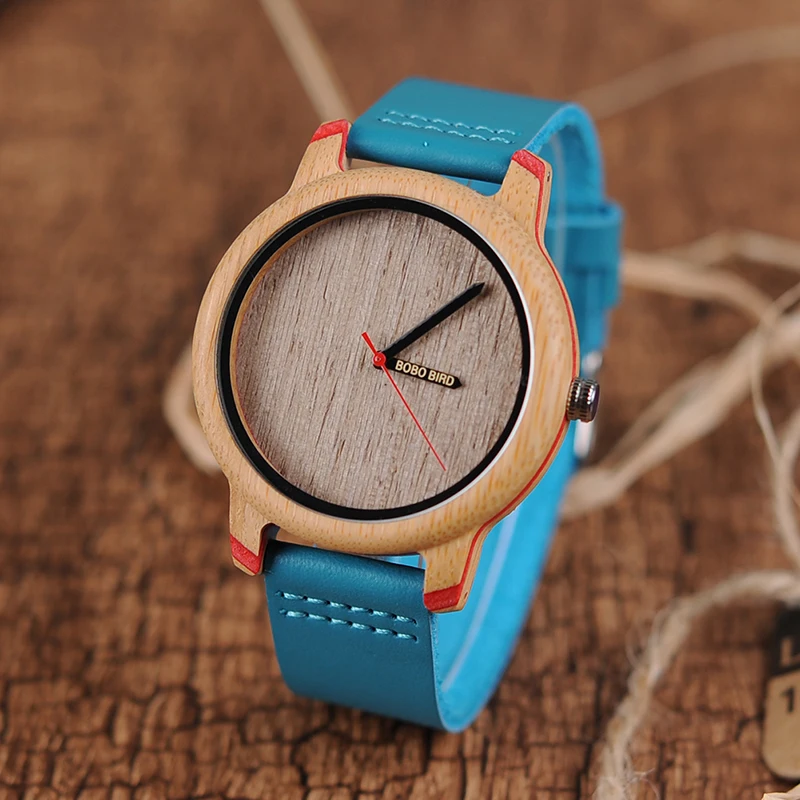 BOBO BIRD Bamboo Watches Men Quartz Wrist Watch Male Wooden Leather Strap Customized Logo erkek kol saati