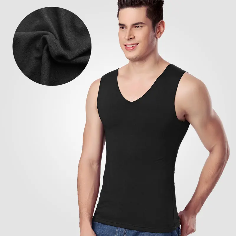 Singlets spring winter Black Slim underwear tight sleeveless undershirt ...