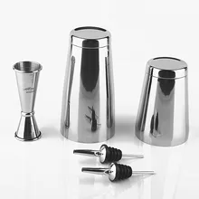 Премиум 4 шт. светодиодный свет бар набор: 18/8 нержавеющая сталь Бостонский шейкер, 25/50 мл с двойным концом мерный стаканчик, 2 дозаторы, высокого качества для бара/бар слишком