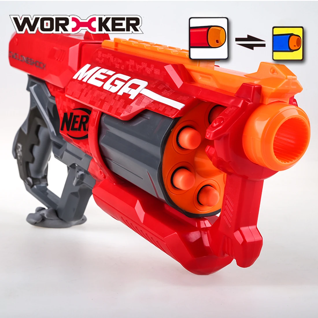 Рабочие Мега A9353 Пластик изменить переключатель ствол для Nerf-оранжевый